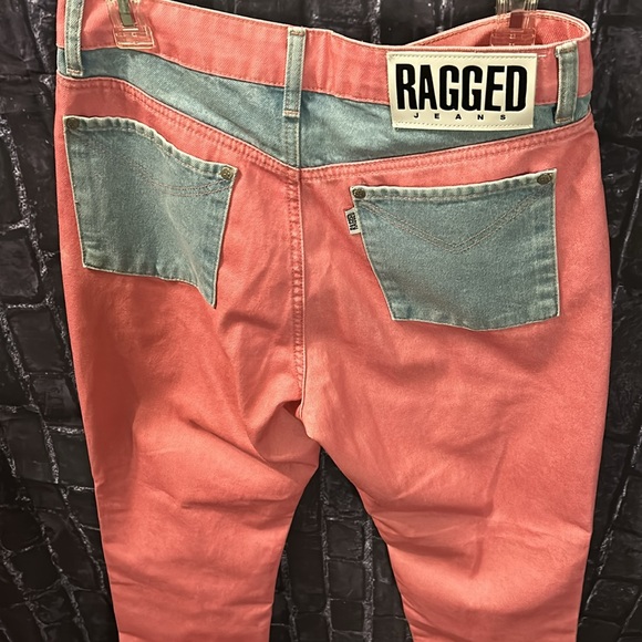 The RAGGED Priest Jeans Pink/Rose Color-block StraightLeg Denim FREE PEOPLE Sz30 - Picture 8 of 16